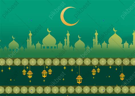 Eid Mubarak Background Islamic Green Ramadan Backgrounds Psd Free