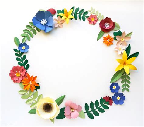 Flower Papercraft Art Activity Handmade Copy Space Premium Image By