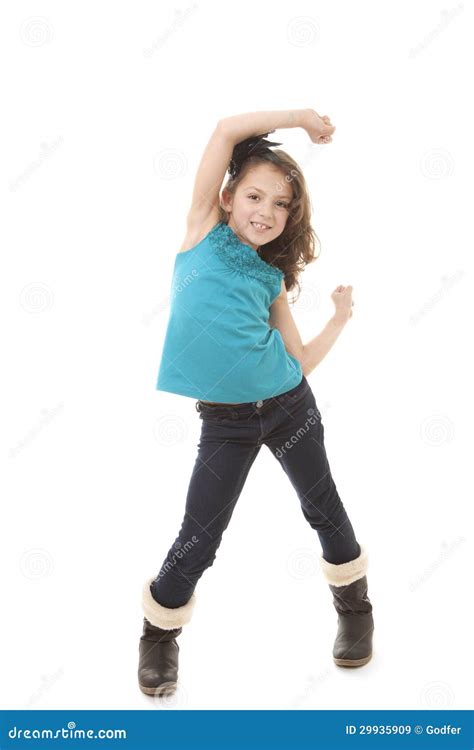 Happy Little Girl Dancing Stock Image Image Of Young 29935909