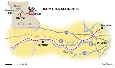 Katy Trail Map With Mile Markers Maping Resources