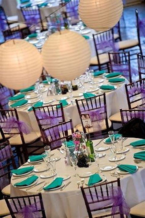 Gorgeous Purple Turquoise Wedding Decorations Ideas20 Purple