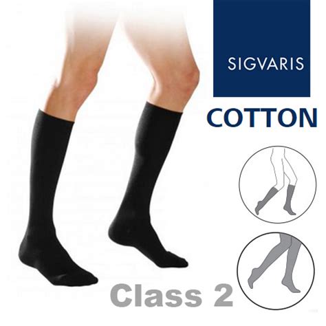 Sigvaris Cotton Class 2 Below Knee Closed Toe Compression Stockings