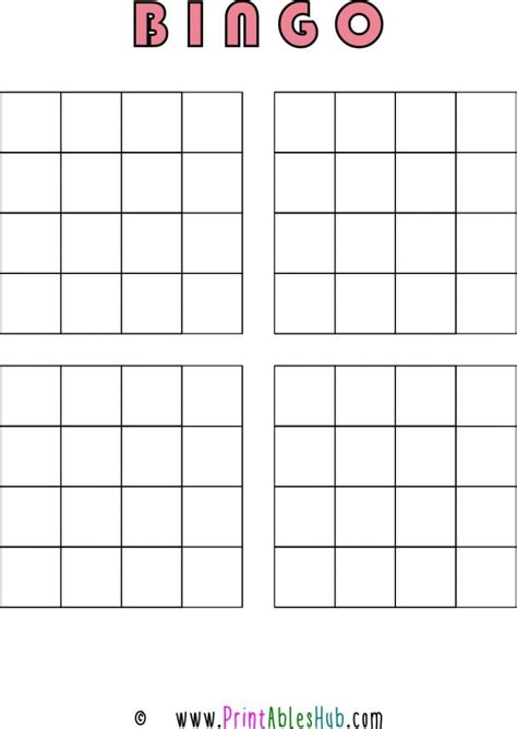 Free Printable Printable Bingo Cards 4 Per Page Printable Templates