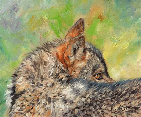 Wolf Painting By David Stribbling Pixels