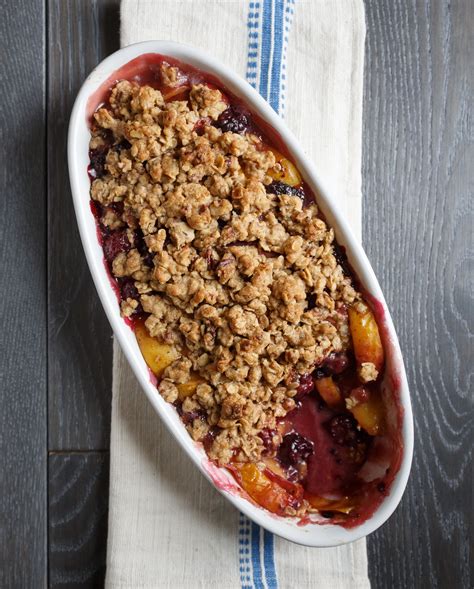 Best Peach Blackberry Crumble With Oatmeal Pecan Topping