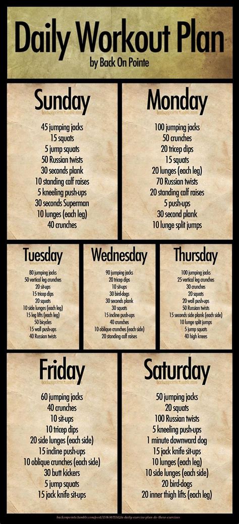 Maybe you would like to learn more about one of these? Exceptional Work Out Plans At Home #12 Daily Workout Plan ...