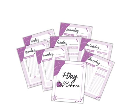 7 Day Planner Printable Pdf Instant Download Etsy