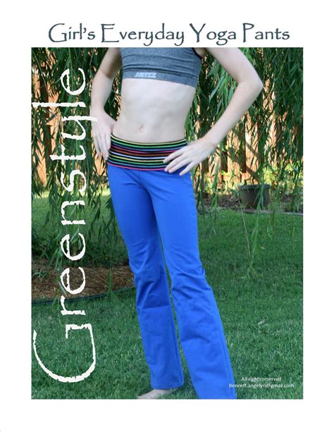 Girls Everyday Yoga Pants Pdf Sewing Pattern In Sizes Xs To Xl Or 4 Y