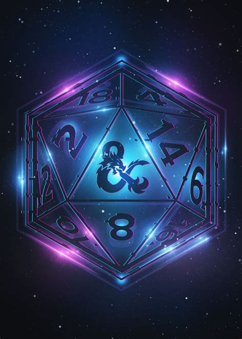 D20 Galaxy Poster Picture Metal Print Paint By Dungeons And