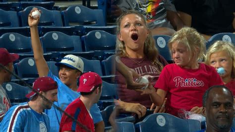 Fan Gives Foul Ball To Young Girl