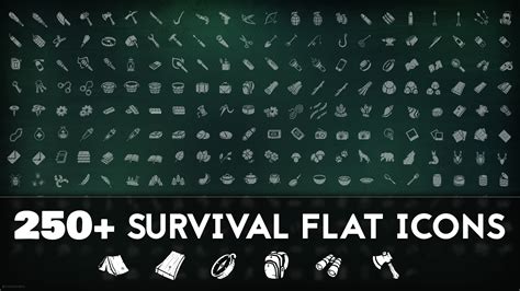 250 Survival Flat Icons In 2d Assets Ue Marketplace