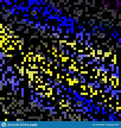 Yellow Blue Spots Lights Geometries Phosphorescent Bright Lights