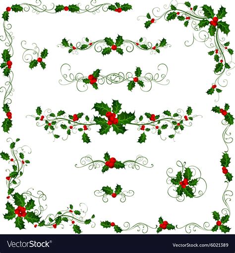 Christmas Page Dividers And Decorations Royalty Free Vector