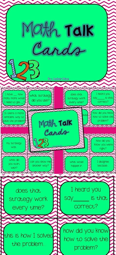 Free Math Talk Cards To Help Get Students Talking About Their Math