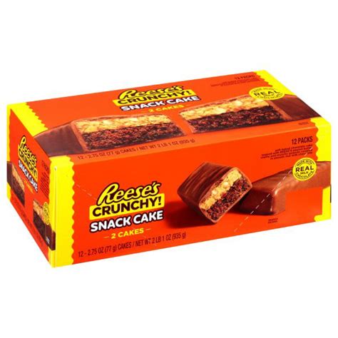 Reeses Crunchy Snack Cake 2 Cakes Per Pack 275 Oz 1 Box 12 Count