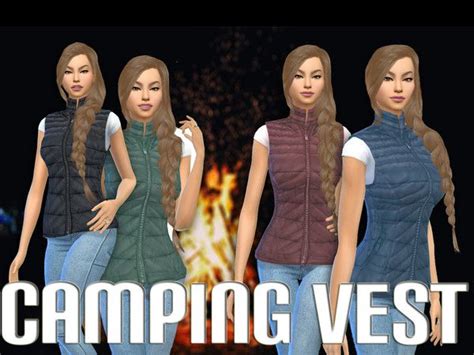 Womens Outdoor Retreat Vest Recolor By Thecanary Sims 4 Clothing