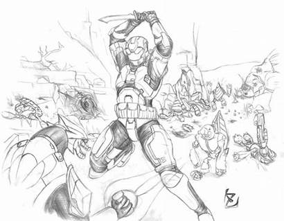 Battle Drawing Halo Sketch Drawings Getdrawings