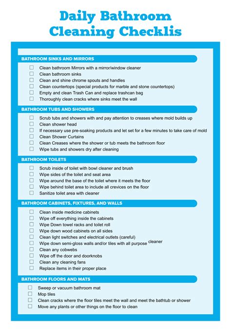 Best Daily Cleaning Checklist Printable Pdf For Free At Printablee