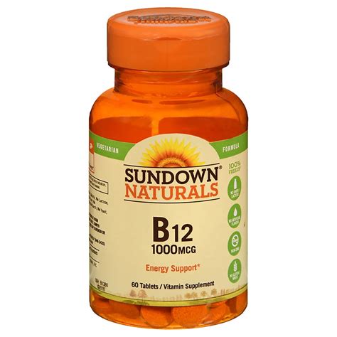 Sundown Naturals B12 1000 Mcg Vitamin Supplement Tablets Walgreens