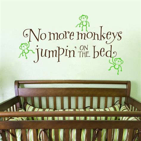 Items Similar To No More Monkeys Jumpin On The Bed Vinyl Wall Decal