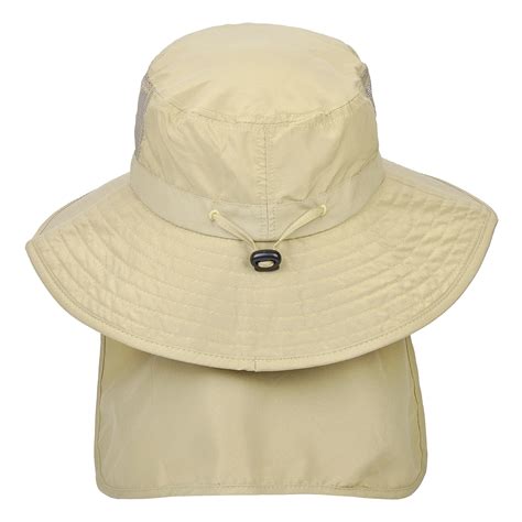Wide Brim Hat For Men Outdoor Sun Protection Hat Wneck Flap Cover For