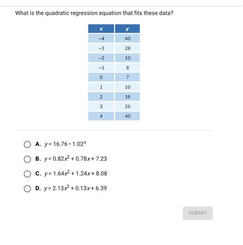 So the sample mean and the sample standard deviation for x are here in red, and actually let me box these off in red so that you know that's what is going on here. which regression equation best fits these data - Brainly.com
