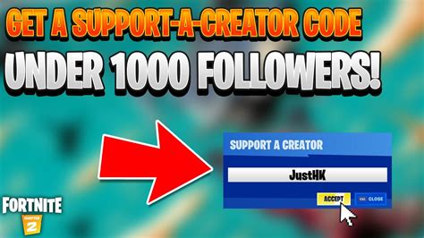How To Get A Support A Creator Code Without 1000 Followers Free