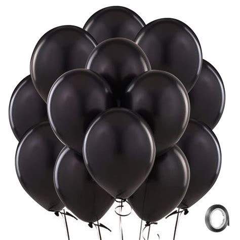 Buy Bezente Black Balloons Latex Party Balloons 100 Pack 12 Inch Round Helium Balloons For