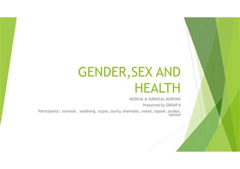 gender sex and health summah ppt