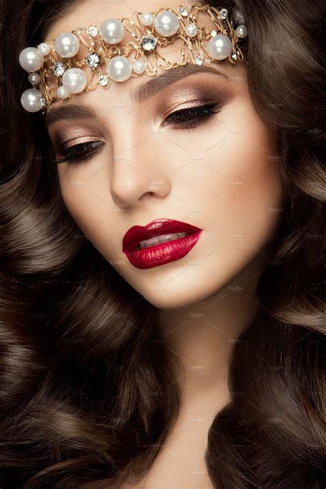 Beautiful Young Model With Red Lips Featuring Woman Girl And Makeup