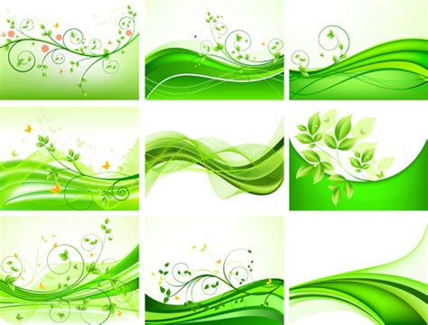 Abstract green and yellow waving background. Abstract green leaves background design vector - Vector ...
