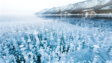 Turquoise Ice Of Lake Baikal Wallpapers Wallpaperboat