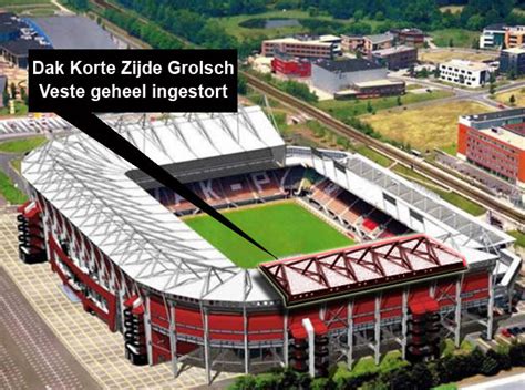 The collapsed roof at fc twente's stadium in holland (picture: Zoeken naar slachtoffers in FC Twente-stadion gestaakt ...
