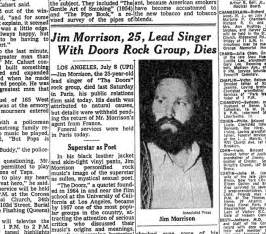 Jim Morrison Sullen Musical Sexual Poet Died This Day In 1971