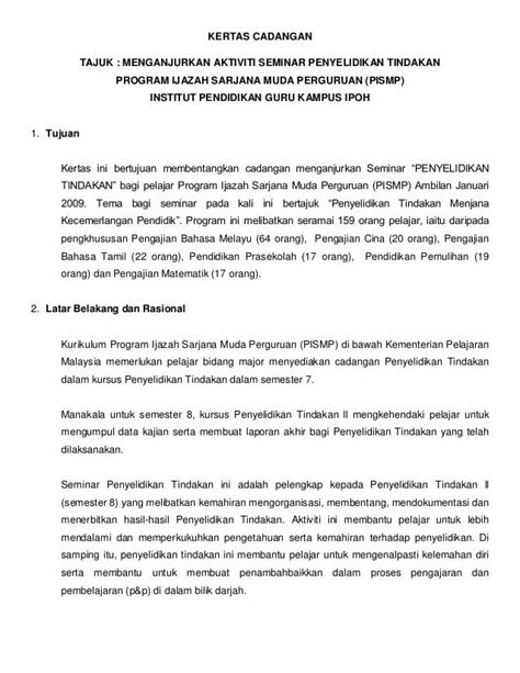 Contoh Kertas Cadangan Penyelidikan