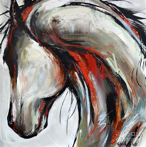 Red Abstract Horse Paintings