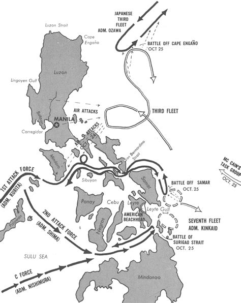 Naval Engagement In Leyte Gulf Philippines Oct 23 26 1944
