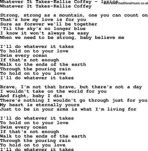 Love Song Lyrics Forwhatever It Takes Kellie Coffey