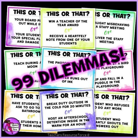 This Or That Editable Ice Breaker Dilemmas For Teachers Shop Trf One