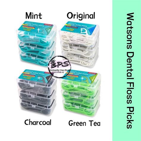 watsons dental floss picks round thread original round thread green tea flat thread mint