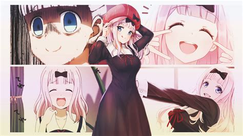 Chika Fujiwara Anime Girls Pink Hair Kaguya Sama Love Is War Collage