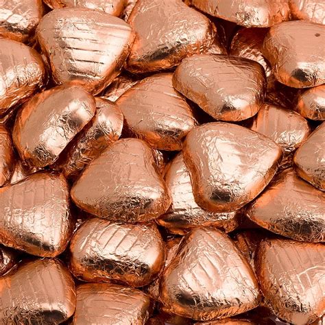 Rose Gold Foiled Chocolate Hearts Uk Wedding Favours