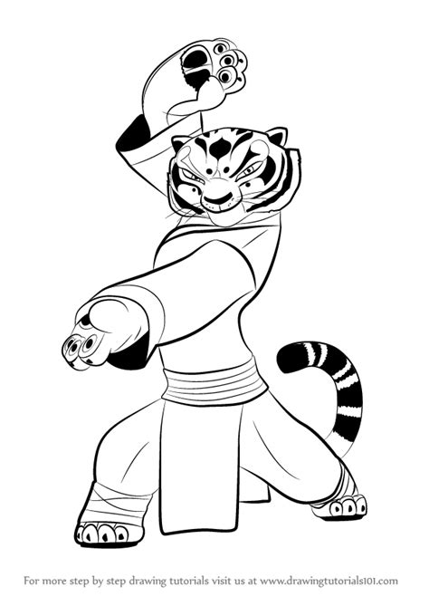 Master Tigress From Kung Fu Panda For Kids Printable Free Coloring Pages