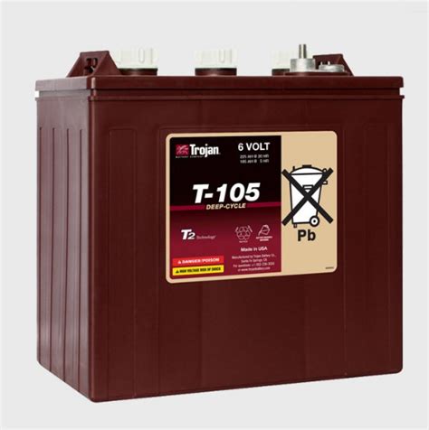 Trojan Battery Deep Cycle Wet Flooded T105 6v For Genie Gs1930