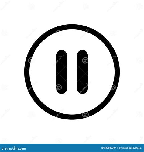 Pause Button Icon Pause Video Sign Stop Symbol Player Black Button