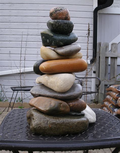 Large Garden Cairn Re Stackable Lake Michigan Beach Stone Cairn