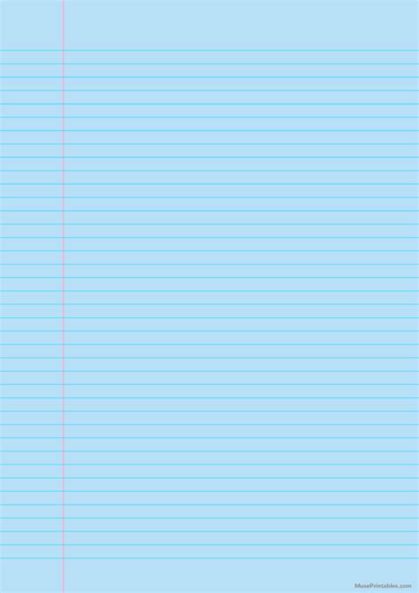 Printable Blue Narrow Ruled Notebook Paper For A4 Paper