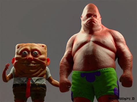 3d Art Of Spongebob And Patrick In Real Life Is Deeply Unsettling