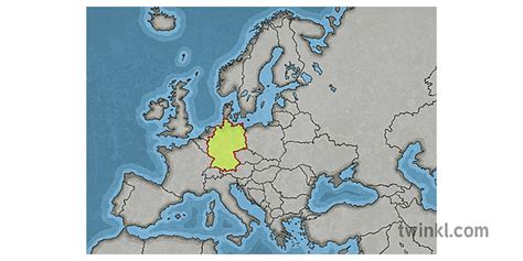 Map Of Europe With Germany Highlighted Map Geography Haas Ks2
