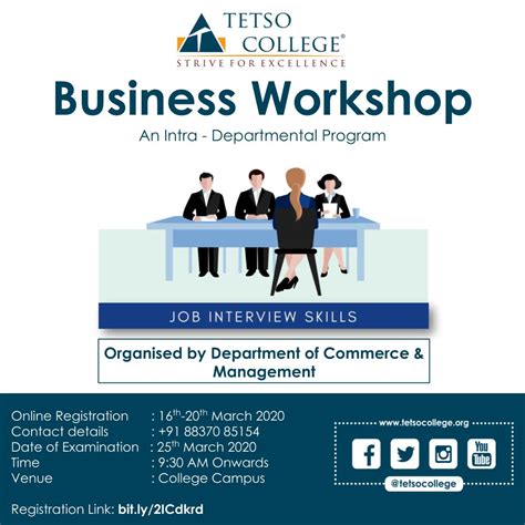 Business Workshop Organized By Department Of Commerce And Management